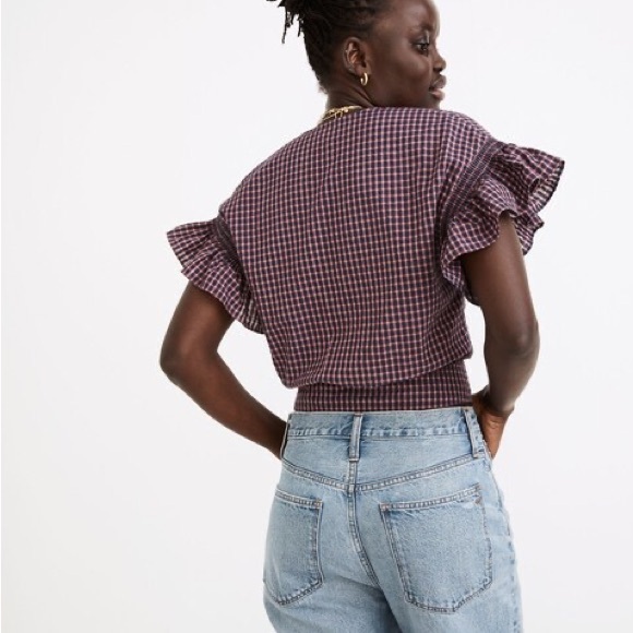 Madewell plaid wrap top - Picture 5 of 7